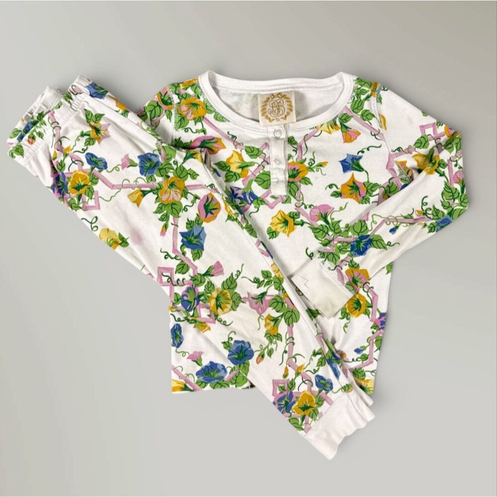 The Beaufort Bonnet Company Floral Pajama Set Pima Cotton PJ Soft Size 4T